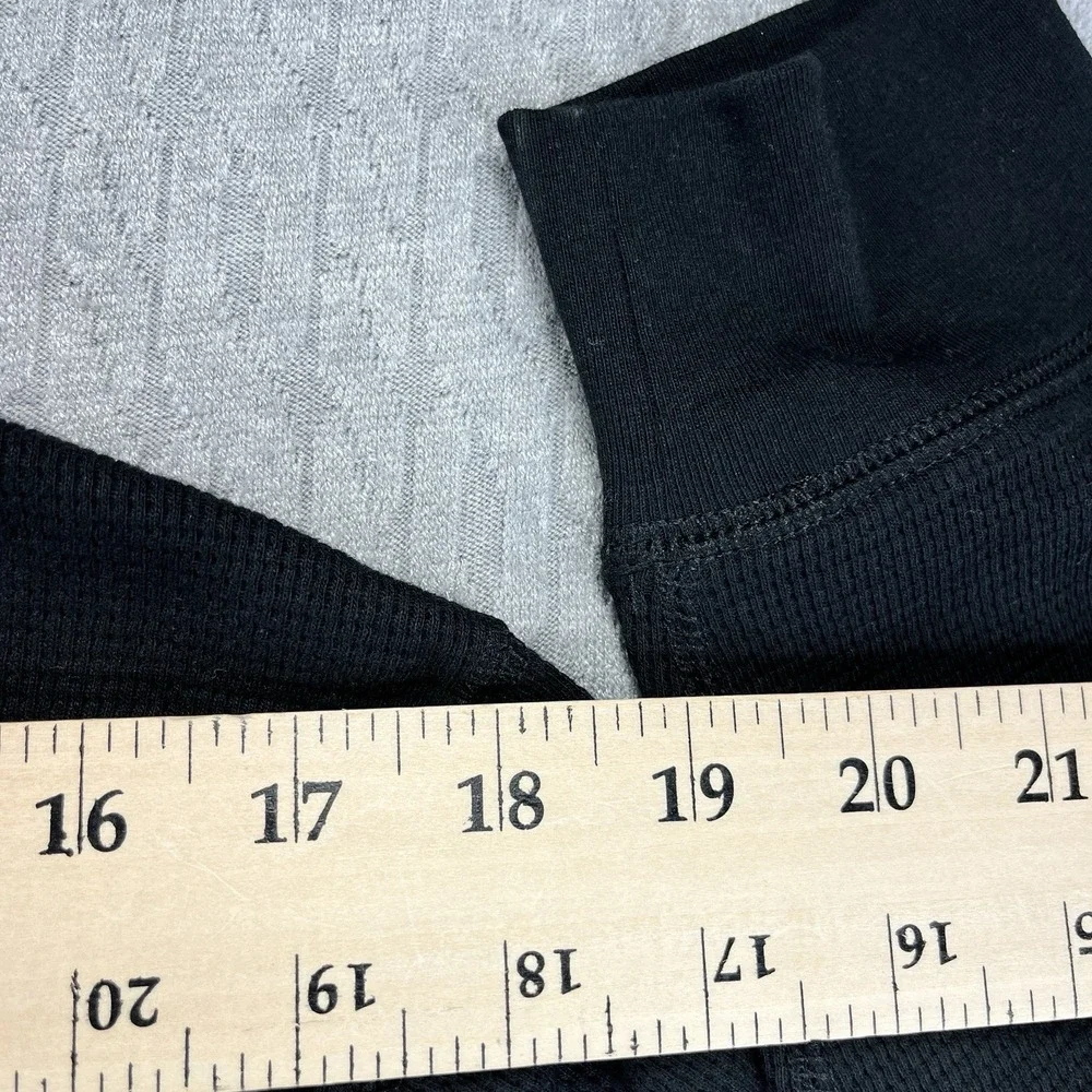 Polo Ralph Lauren Men's (L) waffle knit thermal‎ long sleeve polo black shirt
